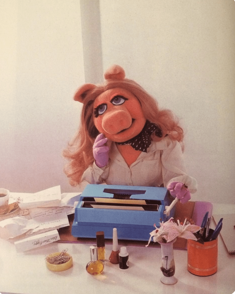 Miss Piggy in her office2023-01-04 at 12.00.00